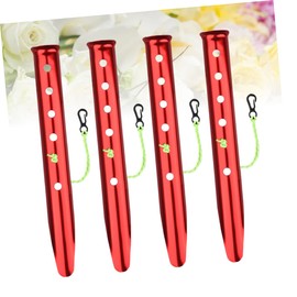 Outanaya 4pcs U-Shaped Aluminum Tent Stakes Snow and Pegs for Camping Hiking and Outdoor Activities Red Lightweight High-Strength Easy to Install Random Color