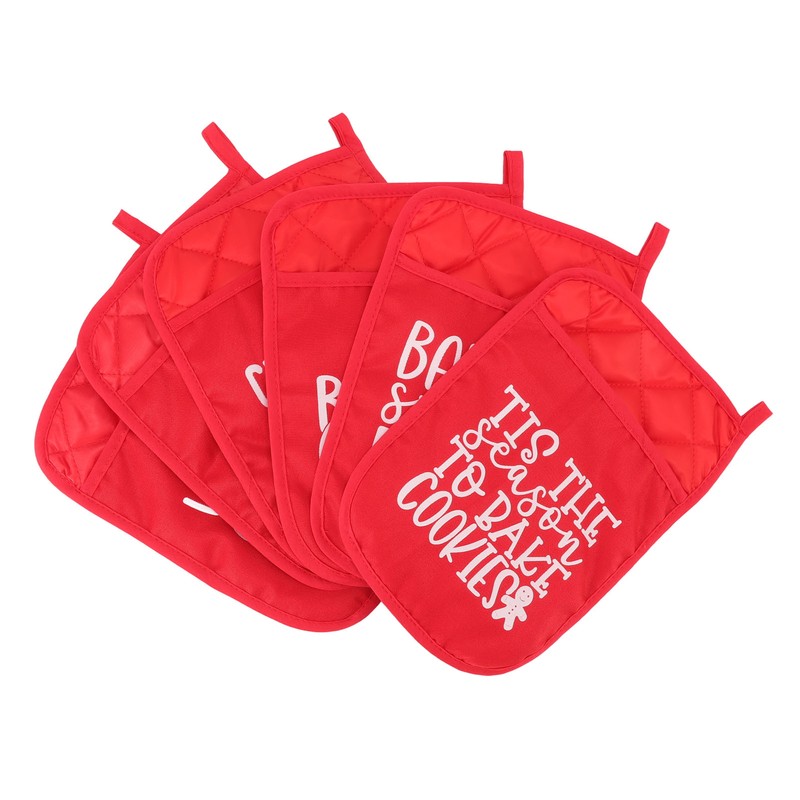 6Pcs Christmas Pot Holders with Pocket Heat Resistant Hot Pad