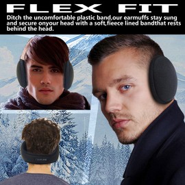 FSMILING 2pack Earmuffs For Women Ear Muffs Men Earmuffs Ear Warmers Fleece Unisex Winter Warm Earmuffs，Black Blue Color