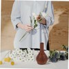 GRIRIW Bamboo Woven Vase Rustic Decorative Flower Holder Handmade Country