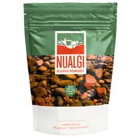 Nualgi Sludge Remover Tablets for Ponds 8.8 oz, Natural Pond Maintenance for Cleaner Fish and Koi Ponds, Treats up to 1,000 Gallons for 12 Weeks