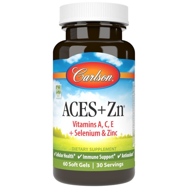 Carlson Aces Plus Zinc, Vitamin A, C, E with Selenium and Zinc, 120 Softgels