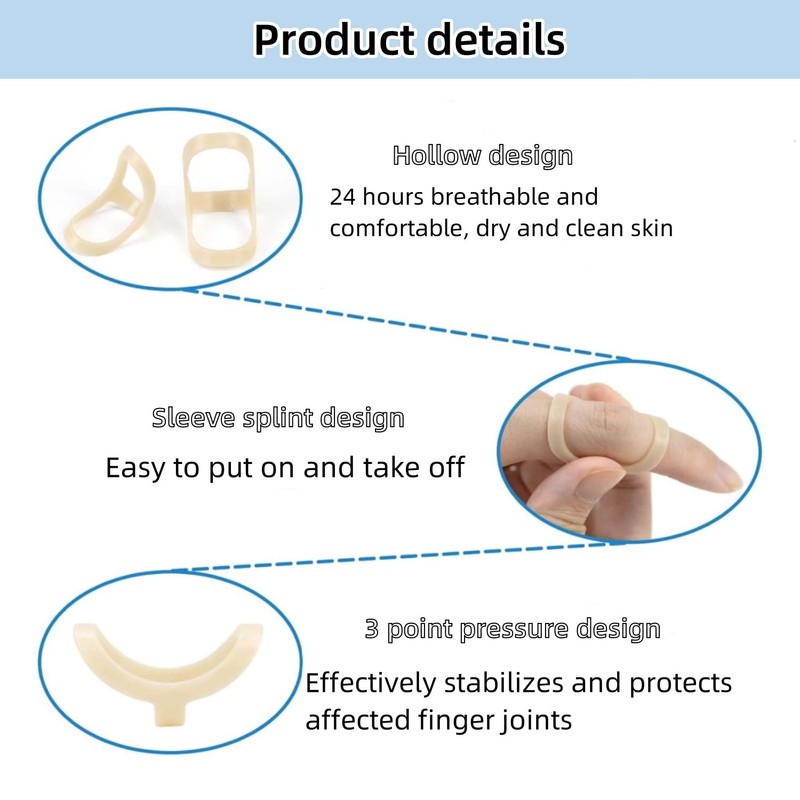 5Pcs Finger Splint, Oval 8 Comfortable Trigger Thumb Brace to