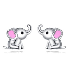 Elephant Earring for Women Sterling Silver Elephant Jewelry Stud Earrings Gifts for Women
