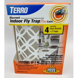 Terro Discreet Indoor Fly Trap Plus Lure Includes 4 Glue Boards 2 Traps Flies
