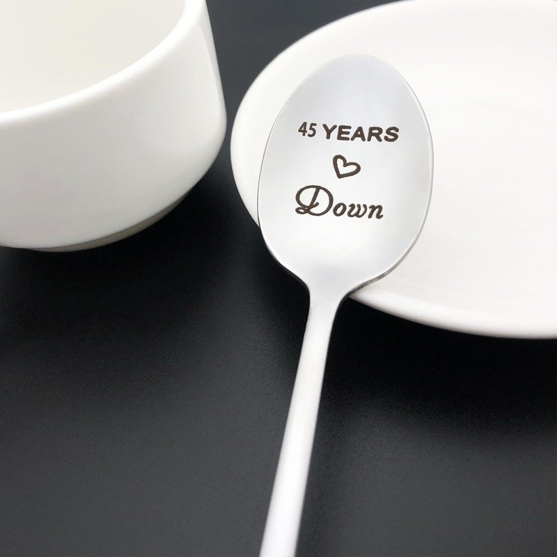 45th Anniversary Spoon Gifts for Couple 45 Years Down Forever
