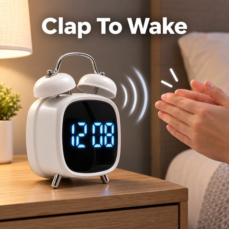 Super Loud Digital Alarm Clock with Dual Bell – LED