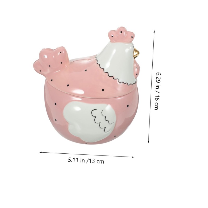 PACKOVE American Style Ceramic Trinket Holder Small Chicken Cookie Jar