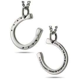 Shields of Strength Women's Stainless Steel Horseshoe Necklace-1 Corinthians 16:13