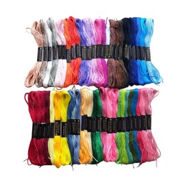 tsucchiisan Embroidery Thread, Embroidery Thread, Set of 50 Colors, Colorful Sewing Thread, Craft Thread, High Weight, Multicolored Sewing Thread, Cross Stitch Embroidery Set, Misanga