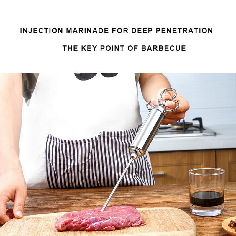 Meat Marinade Injector 304 Stainless Steel 3 Needles Sauce Seasoning