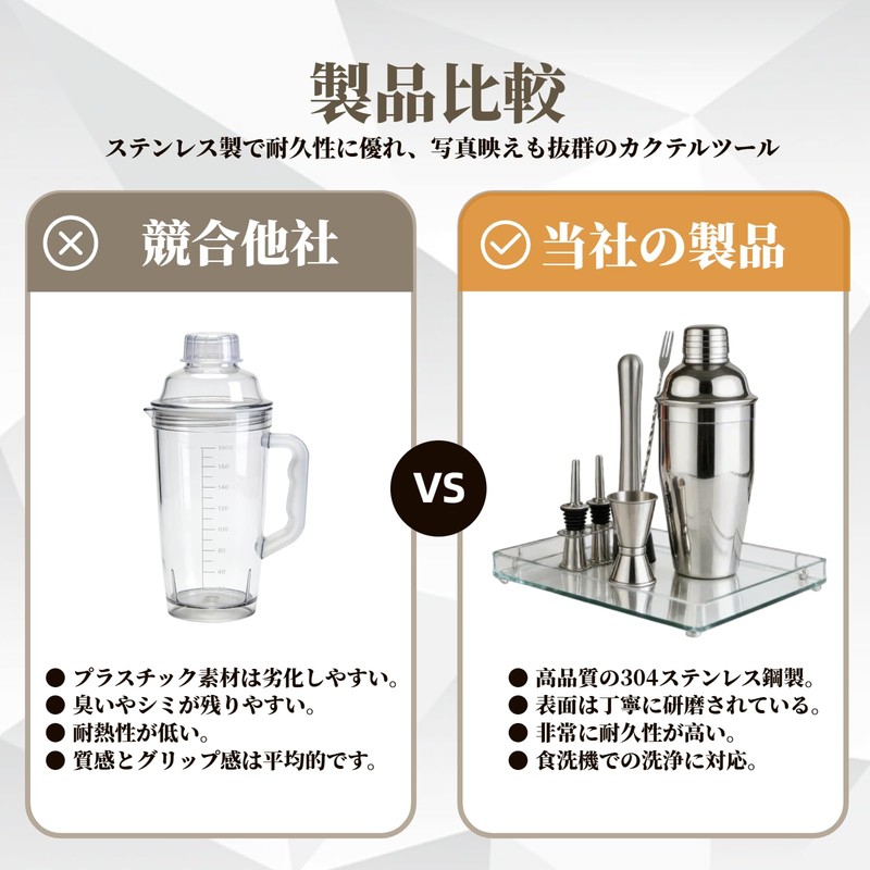 EPHVODI Cocktail Shaker Set of 6 Bar Cocktail Stainless Steel