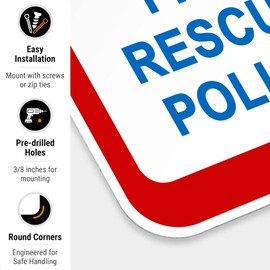 Emergency Shut-Off Switch, 911 Sign, 12x18 Inches, Rust Free .063 Aluminum, Fade Resistant, Made in USA