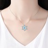 Rhinestone Snowflake Pendant Necklace with Earrings Blue Crystal Snow Flower