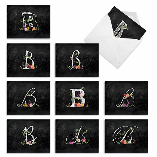 Nobleworks 10 All Occasion Blank Cards Assortment - B CHALK