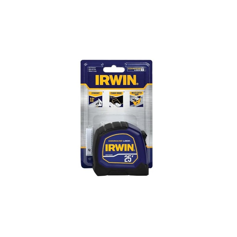 IRWIN Command Lock Tape Measure - 25ft Heavy-Duty Imperial Read