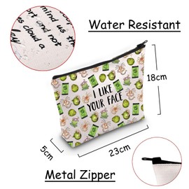 JXGZSO Alien Movie Makeup Bag Alien Lover Gift I Like Your Face Monster Cosmetic Bag Horror Movie Series Gift Alien Gift