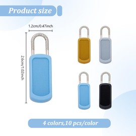 WEBEEDY 40 PCS Zipper Pull Replacement 4 Colors Detachable Zipper Pull Tabs Universal Non-Slip Zipper Head Fixer Zipper Pulls Repair Kit for Luggage Suitcases Bag Clothes Shoes,2.6x1.2cm