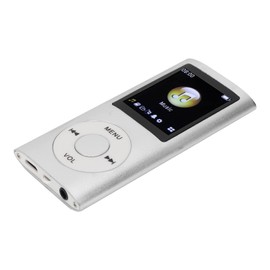 MP3/MP4 Player, Portable Music Player with Earphone, 1.8 inch HD Screen, Support up to 64GB Memory Card, 8H Playing time, Super Light Metal Shell(Silver)