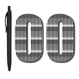 deegtran Pens Bulk, 100 Pack No Bleed Black Barrel Click Pens, Wholesale Retractable Ballpoint Pens, Pens Medium Point, Smooth Ink Pens, 1.0MM Black Ink