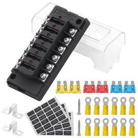 Blade Fuse Box 12v -32v Fuses Block for Boat Camper Car Truck Marine RV Automotive Fuse Panel with Fuses Connectors LED indicator