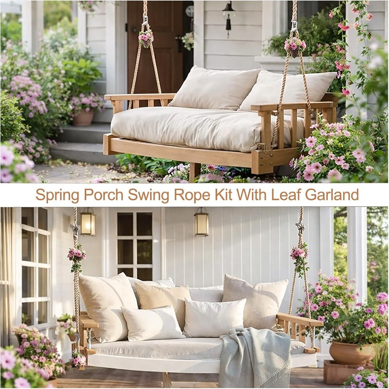 Seenelling 2 Pack Porch Swing Rope Kit Swing Bed Straps
