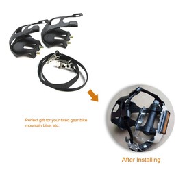 1 par de pedales de bicicleta con clip para los dedos y correa, clips para los dedos de la bicicleta, cubierta de pie de bicicleta de plástico para bicicleta de carretera y bicicleta de montaña