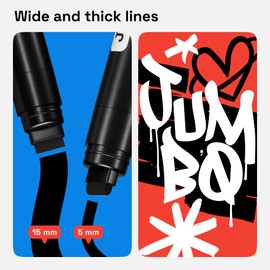 ARTISTRO 2 Black Acrylic Paint Markers - 15mm Jumbo-Tip Paint Pens - Perfect for Crafting, Art Projects, & More