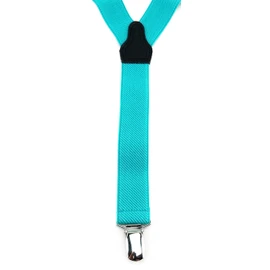 TigerTie Children's Y-shaped braces with 3 extra strong clips, high-quality workmanship, width 25 mm, turquoise