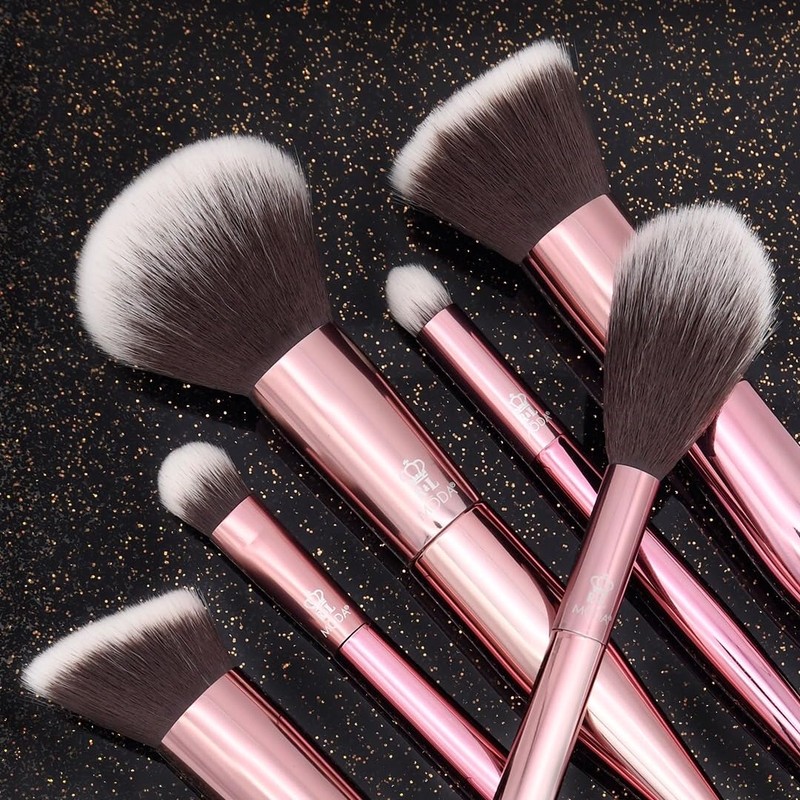 MODA Limited Edition 6PC Rose Makeup Brush Kit, Includes -