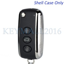 KEYMALL Remote Key Shell Case for Bentley Continental GT Flying Spur 3 Button NO LOGO