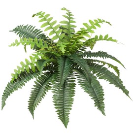 Luyue Fake Ferns Artificial Plants, 25" Artificial Boston Ferns for Outdoors Realistic Large Faux Fern Bush with 24 Fronds Hanging Plant for Front Porch Patio Planter Outdoor/Indoor Home Decor