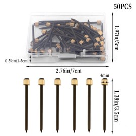 AIEX 50Pcs Picture Hanging Nails Picture Hang Solutions Plaster Picture Frame Hangers Brass Head Hanging Pins with Plastic Storage Box 5-100 Pound(35mmX1.8mm)