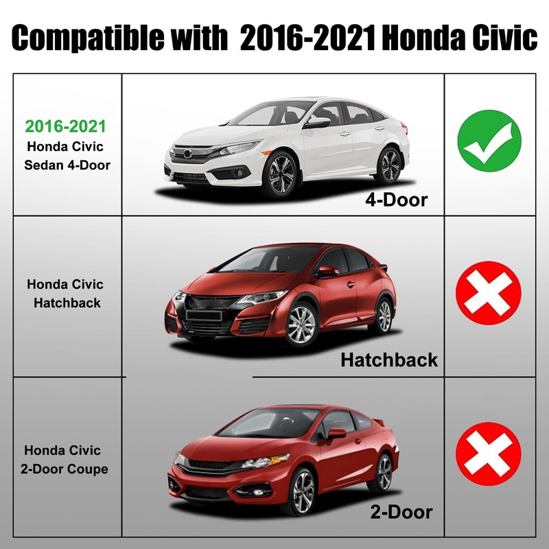 KAFKOF Window Molding Trim Seal for Honda Civic 2016-2021 Accessories,