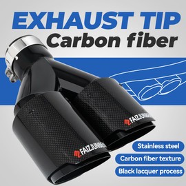 FAIZJUNBEN Carbon Fiber Exhaust TipDual exhaust tips with 2.5-inch inlet and 3.5-inch outletMirror textured carbon fiber exhaust tip