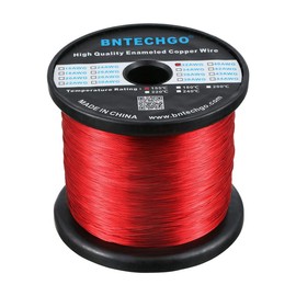 BNTECHGO BNTECHGO 32 AWG Magnet Wire - Enameled Copper Wire - Enameled Magnet Winding Wire - 3.0 lb - 0.0078" Diameter 1 Spool Coil Red Temperature Rating 155℃ Widely Used for Transformers Inductors