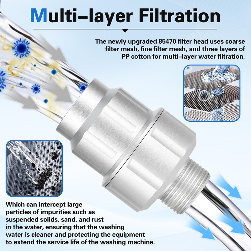Upgraded 85470 Washing Machine Water Filter,Micron Down Sediment Filter,85470 inline