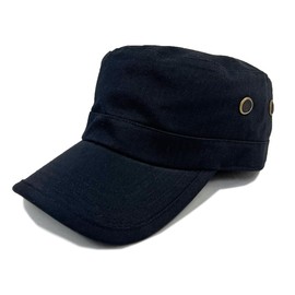 SIDE TRIP Original Work Cap, Large Size, Plain, Cotton, Deep, Men's, Women's, Hat, UV Protection, Adjustable Size, Breathable, For Travel, Outdoors, Work, Black, 61.0 cm