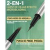 Erinde Lápiz Líquido para Cejas Doble Punta, Duración Extrema,#02 Marrón