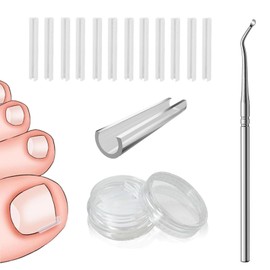 dinghaole 50 Pcs Ingrown Toenail Corrector Set, Toenail Correction Strips Brace Kit, Ingrown Toenail Correction Pad Recover Clips, Toenail Straightener Strips for Women Men's Nail Treatment Pedicure