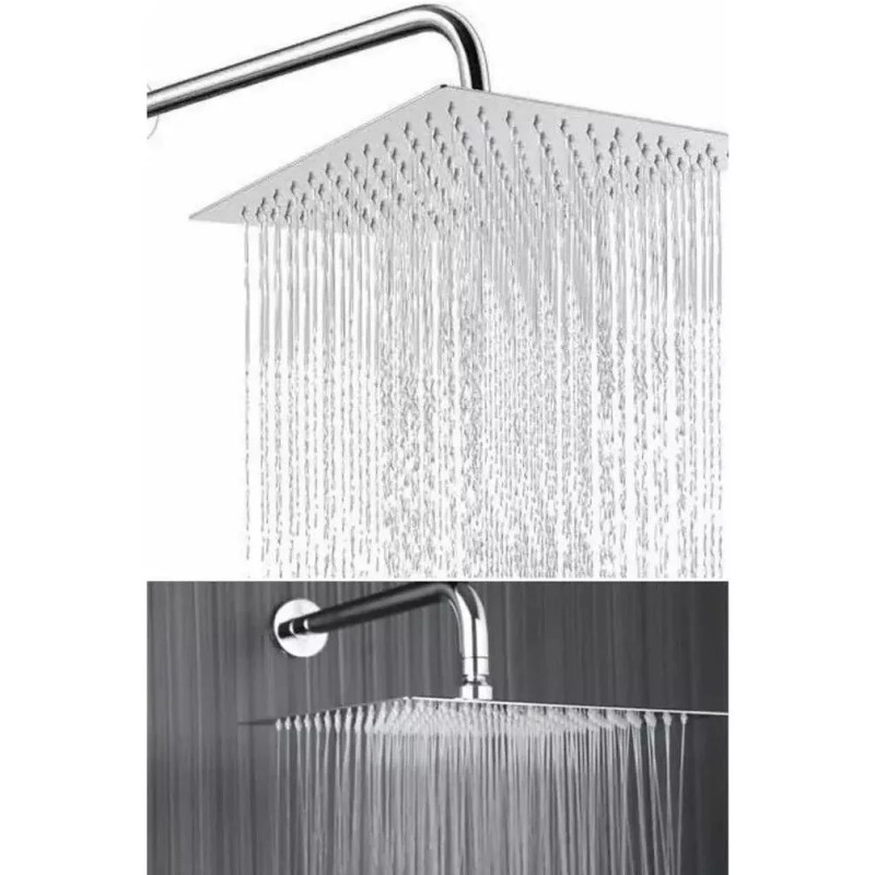 Sanplom 5 Pzs Regadera Cuadrada Acero Inox 8 + Tubo