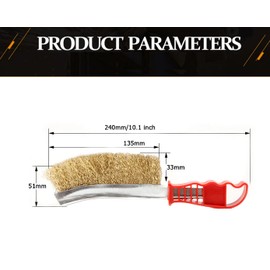 Set of 3 Wire Brushes, Wire Brush Set, Small Wire Brushes with Bristles, Stainless Steel, Brass and Nylon, Curved Handle for Cleaning Welding Slag and Rust (3 Pieces)