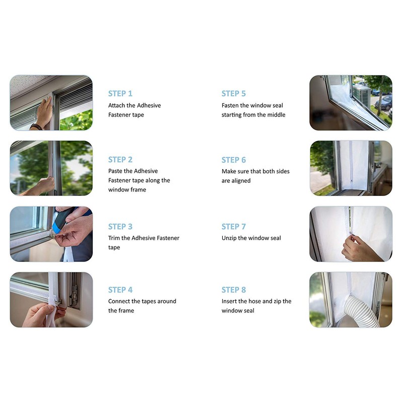 Universal Window Seal（400CM） with Zip and Hook Tape Suitable for