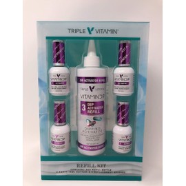 New Triple Vitamin Dip Liquid Refill 8 oz + 4 Empty 0.6 oz Bottles - Activator