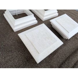 Azek - TimberTech Lot of 4 TIMBERTECH Flat Top Post Cap & Skirt Whitesand 4” X 4” New