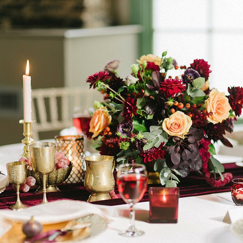 BTF HOME Velvet Table Runner, 10ft Luxurious Wedding Reception Decorations