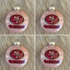 Forever Collectibles San Francisco 49ers Christmas Tree Holiday Ornament Lot Of 4