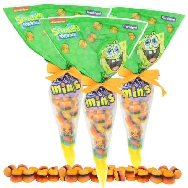 Spongebob Mini Krabby Patty Gummies in Carrot Bags, Easter Basket