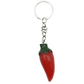 MMQXWZG Red Chili Pepper Keychain Pendant Vegetable Keychains Pepper Key Ring (red one)
