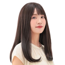 AQUADOLL MBK Wig, Semi-Long, Medium, Long, Full Wig, Black Hair, Blonde, Pudding, One Size Fits Most, Matte Black wg339MBK